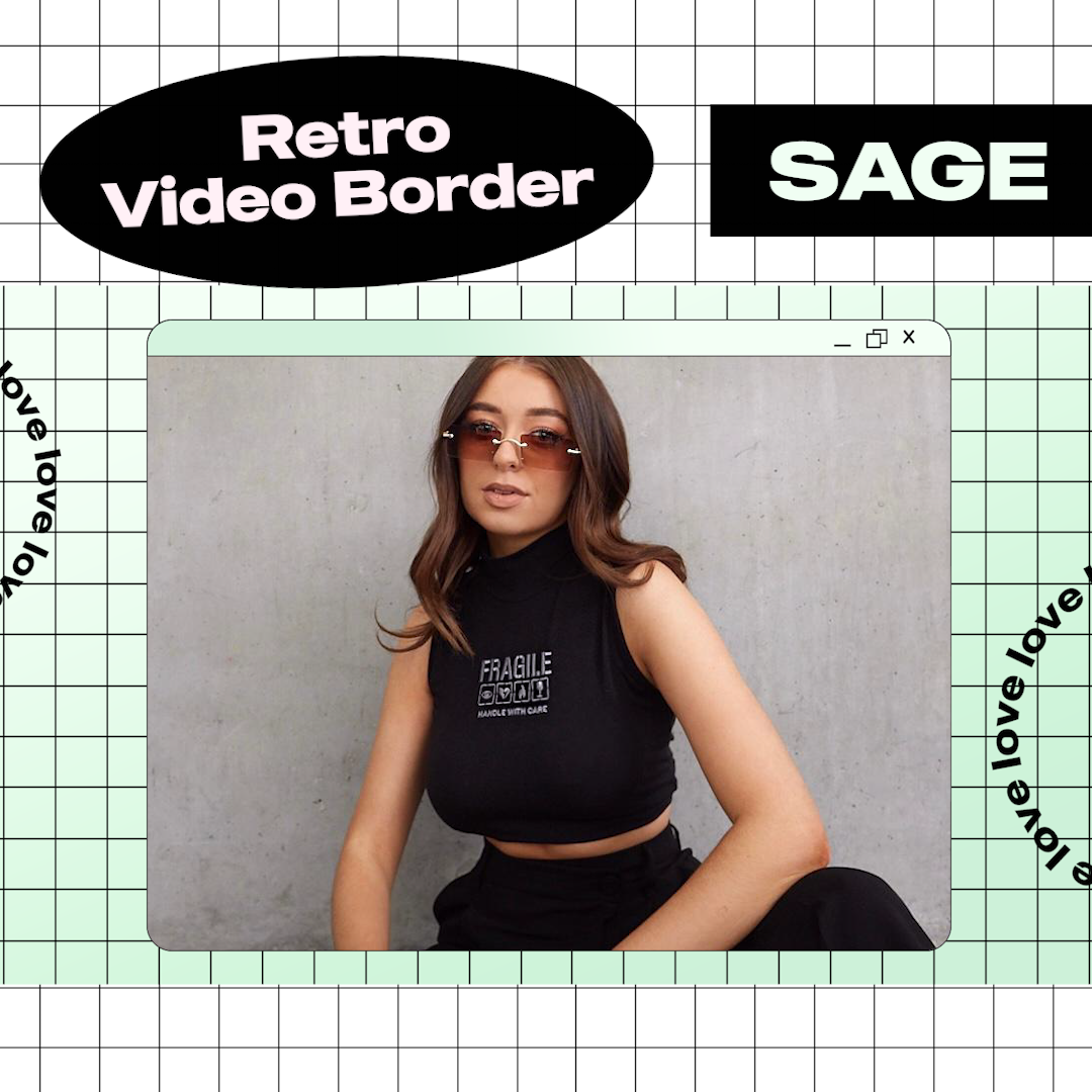 Retro Video Border | Sage Colour
