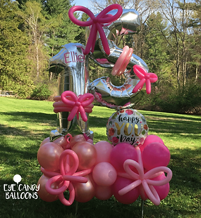 Sweet 16 Birthday Balloon Marquee as Yard Art by Eye Candy Balloons