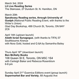 So excited for my Book Launch and early tour dates