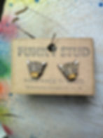 Wooden highland Cow stud earrings