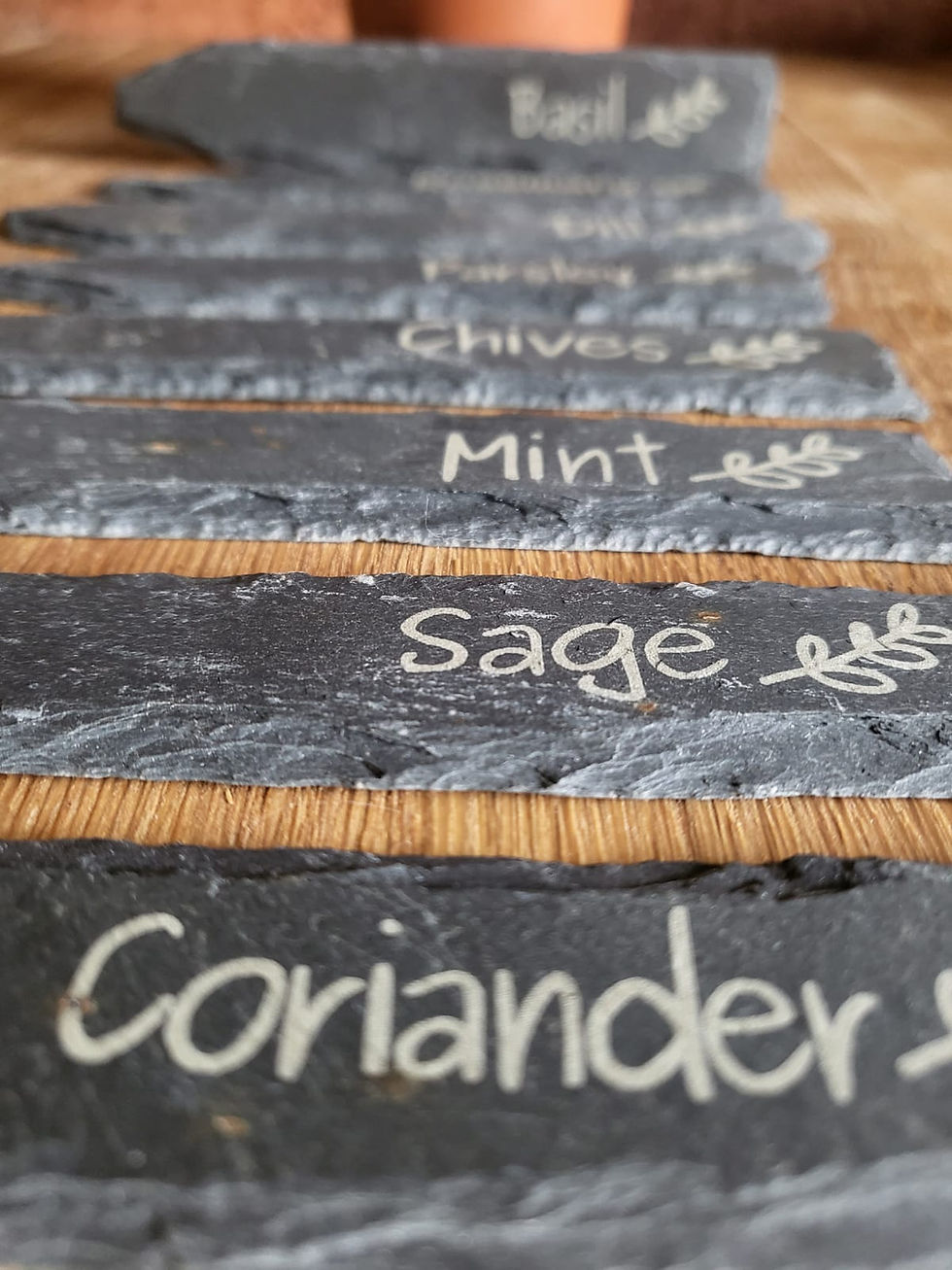 Thumbnail: 9 x Welsh Slate Herb/Plant Markers