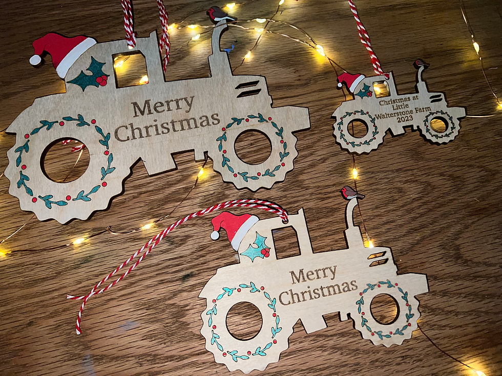 Thumbnail: Personalised Christmas Tree Tractor