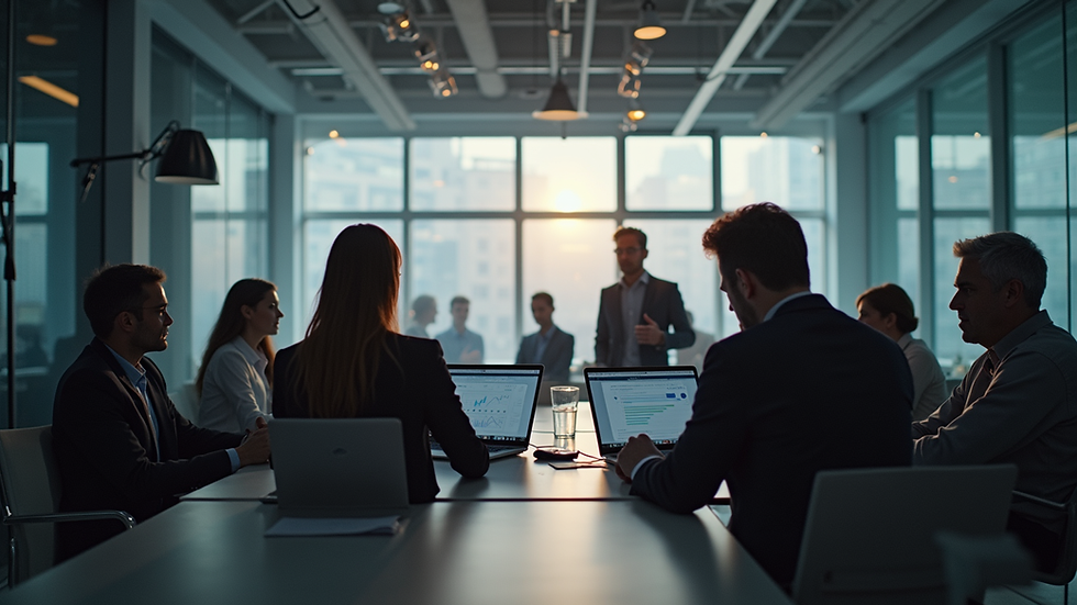Wide angle view of a corporate team collaborating during a video shoot