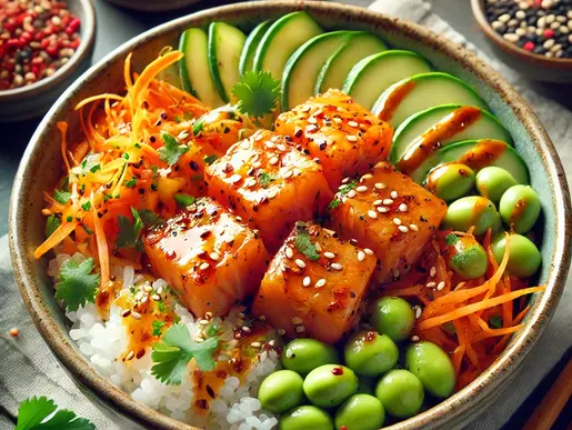 Spicy Salmon Poke Bowl Recipe