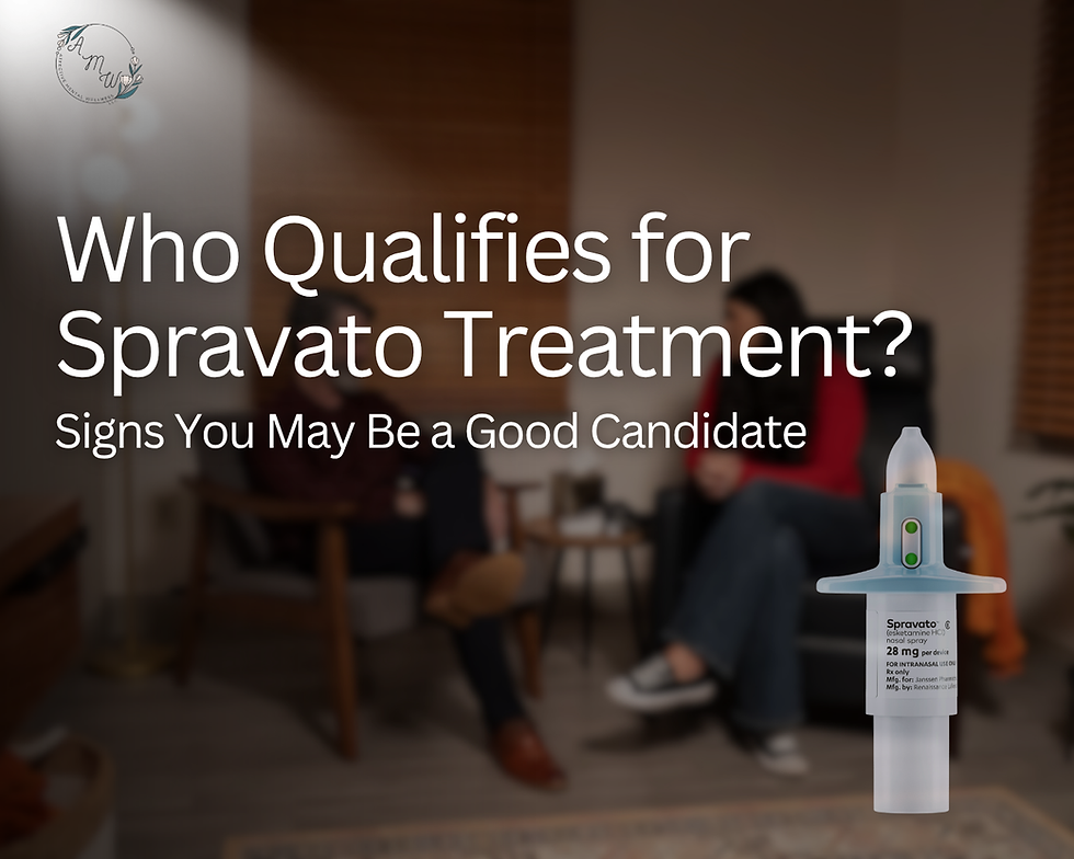 Mental health provider discussing Spravato treatment eligibility with a patient during a psychiatric evaluation in New Braunfels Texas