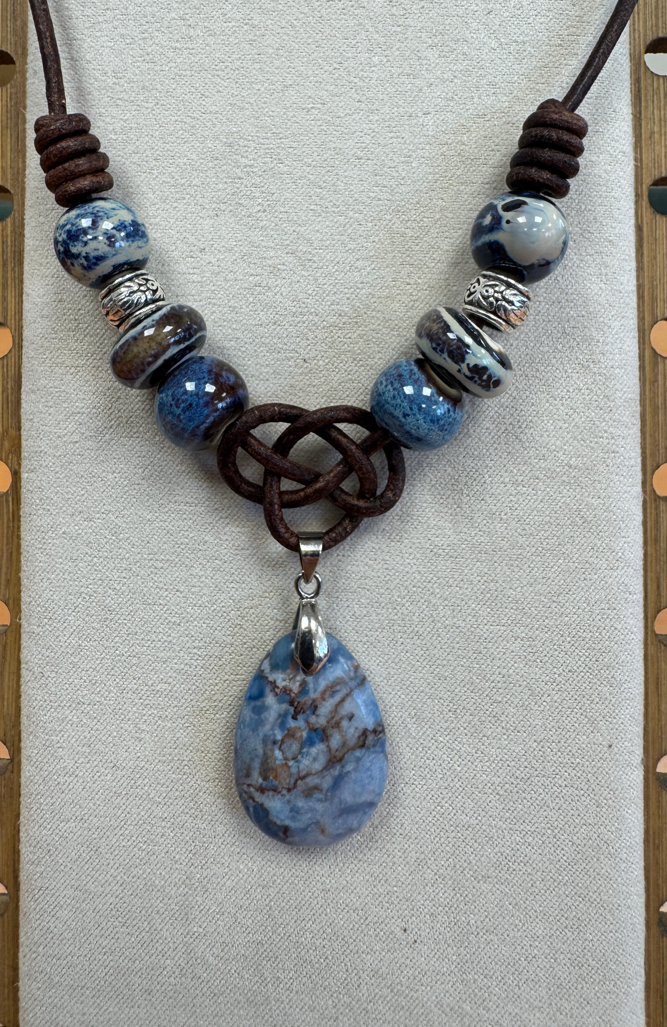 Blue Jasper with Celtic knot