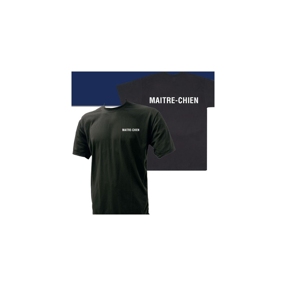 TEE SHIRT NOIR MC IMPRIME MAITRE CHIEN