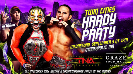 TNA Wrestling Presents … Twin Cities Hardy Party On Wednesday, September 3, At Graze Food Hall By Travail