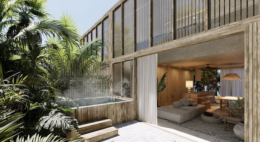 Luxury rooftop lounge and plunge pool — Mirval, Tulum
