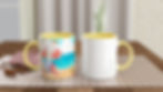 Summer Beach Scene Ceramic Mug Front  and BackView