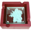 Thumbnail: Grapes Design Etched Glass 4" Square Coasters Gift Set of 4 with Holder/Ashtray in Burgandy