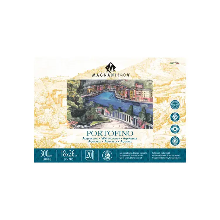 Miniatura: Akvarelový blok - MAGNANI - PORTOFINO - 100% bavlna - Hot Press