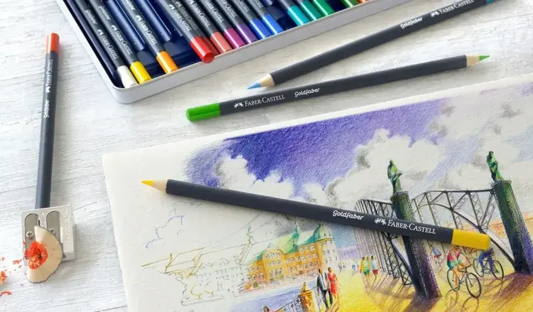 Miniatura: Sada akvarelových pasteliek - Faber-Castell - Goldfaber - v kovovej kazete