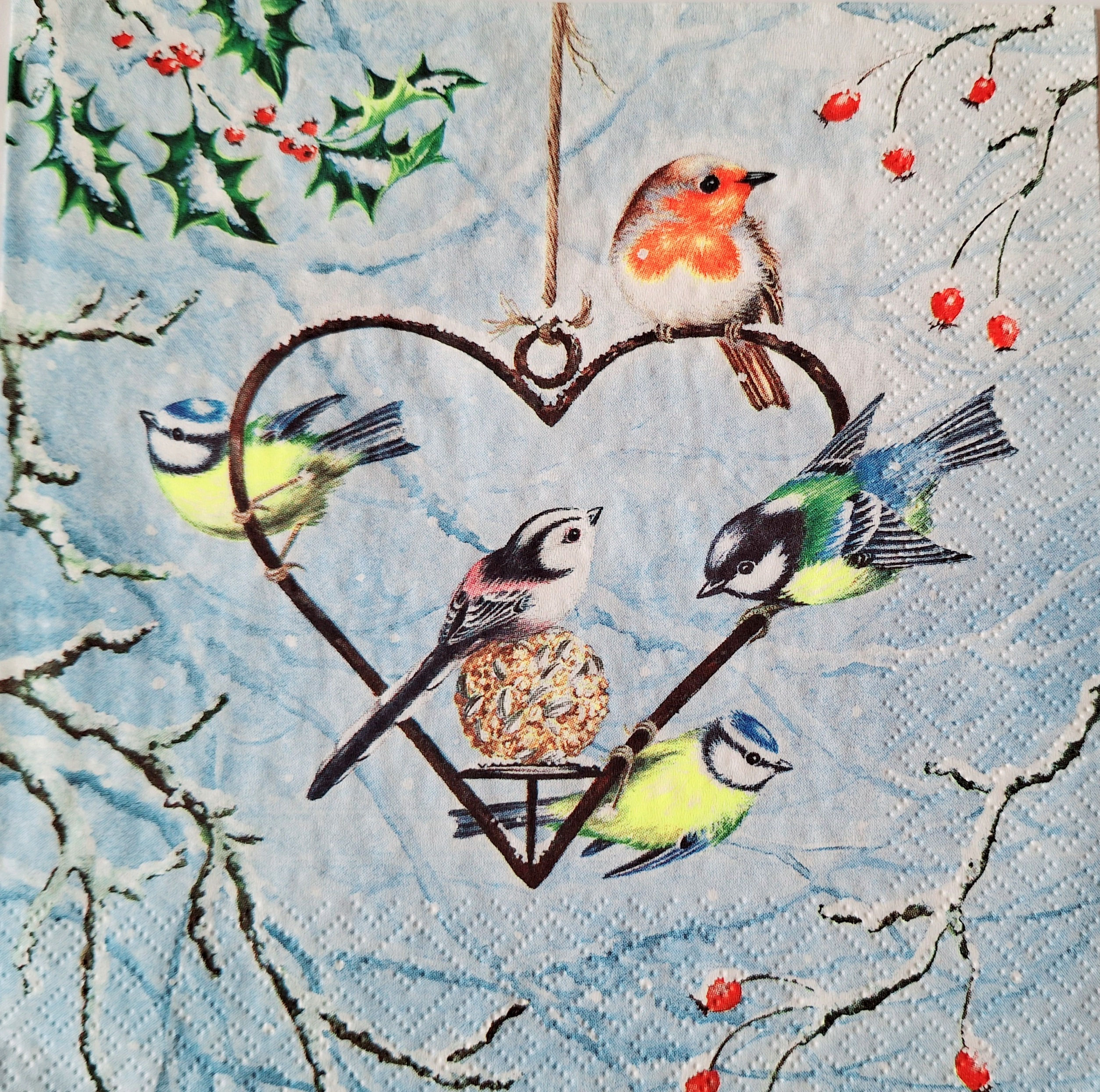 Servítka - Vtáčiky v zime