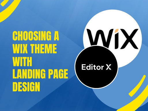 Wix theme and customize it for a landing page: