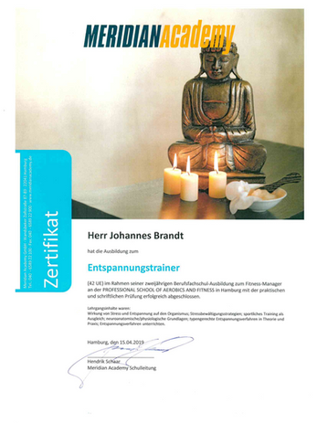 Entspannungstrainer Zertifikat