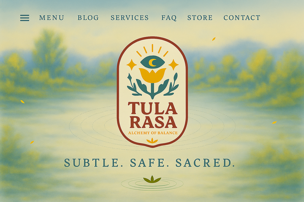 Tote bag, welcome kit, journals, cards, and thank you card in Tula Rasa branding.