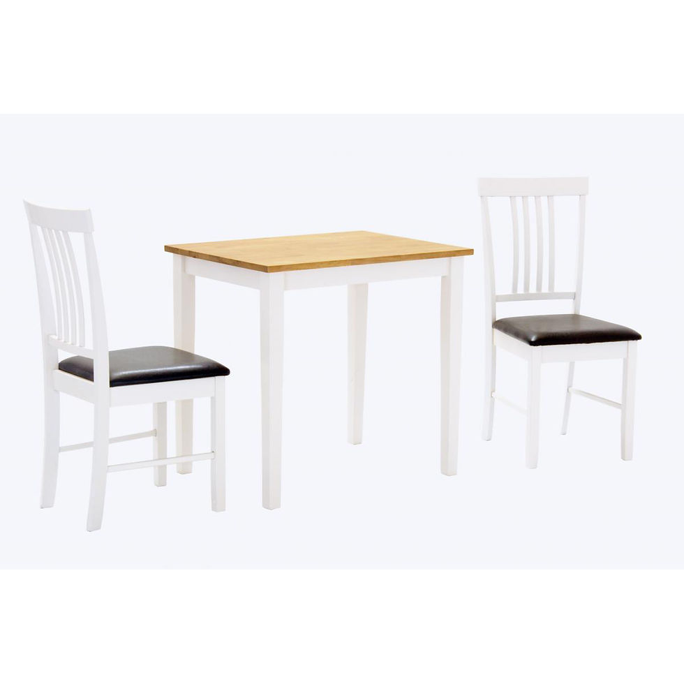 Mass White Small Dining Table Set Full View