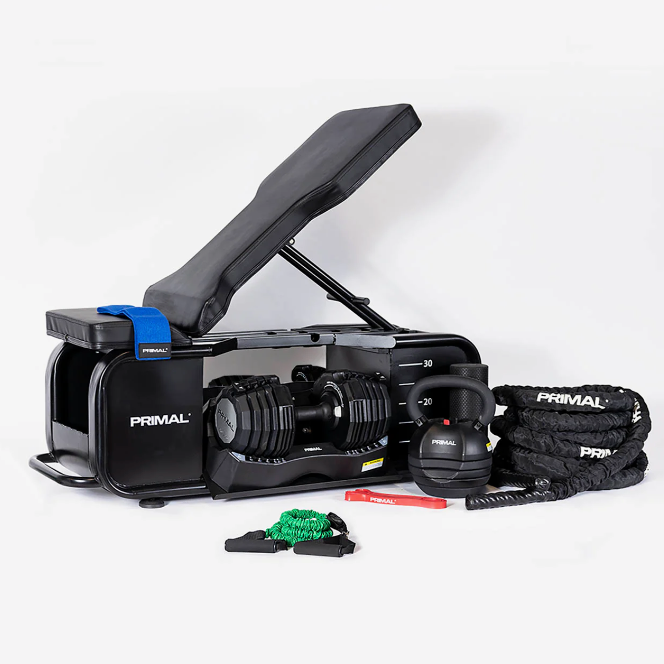 Primal Personal Series HIIT Bench with Accessories & Dumbbells