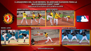 5 Jugadores del Club Beisbol Viladecans elegidos para la MLB EUROPEAN CADET CAMP en València