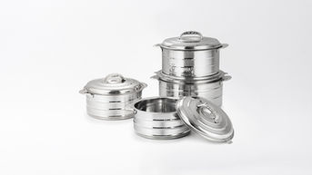 Full Stainless Steel Double-Walled Insulated Casserole with Crafted Handle