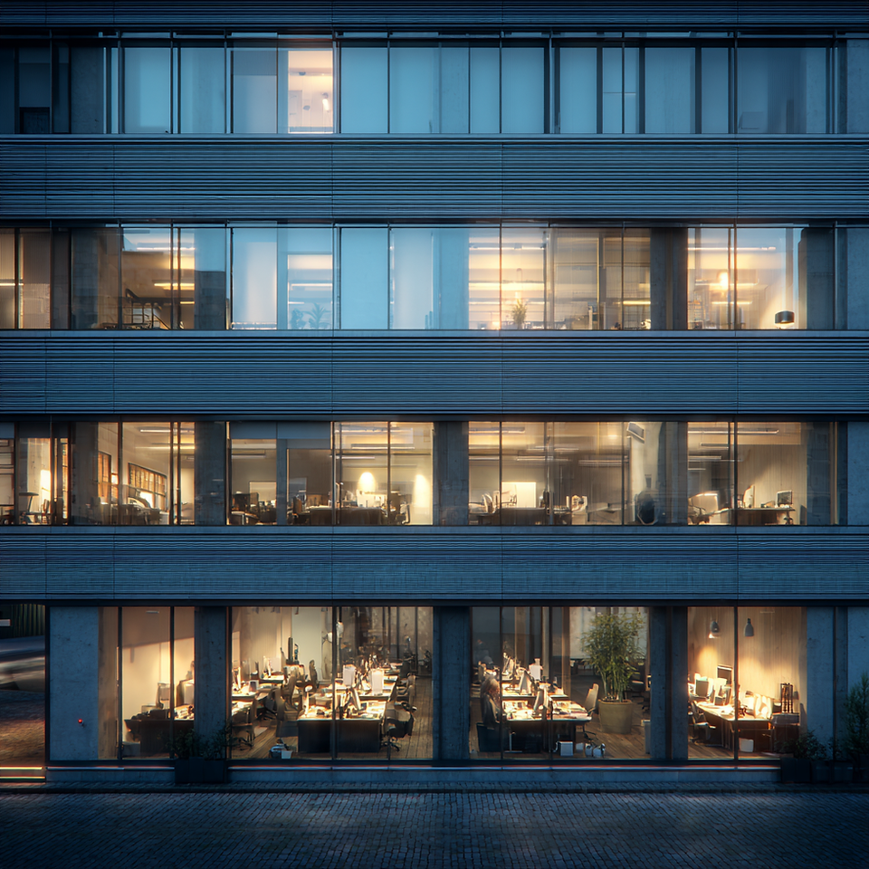 behavioralmc_Photorealistic_photograph_outside_view_of_office_580f9f22-f610-45e0-ab67-0c95