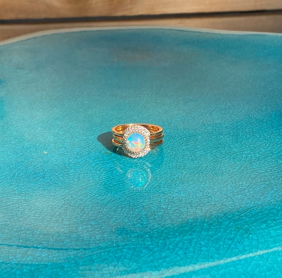 Thumbnail: Rainbow Moonstone 3 Ring Set