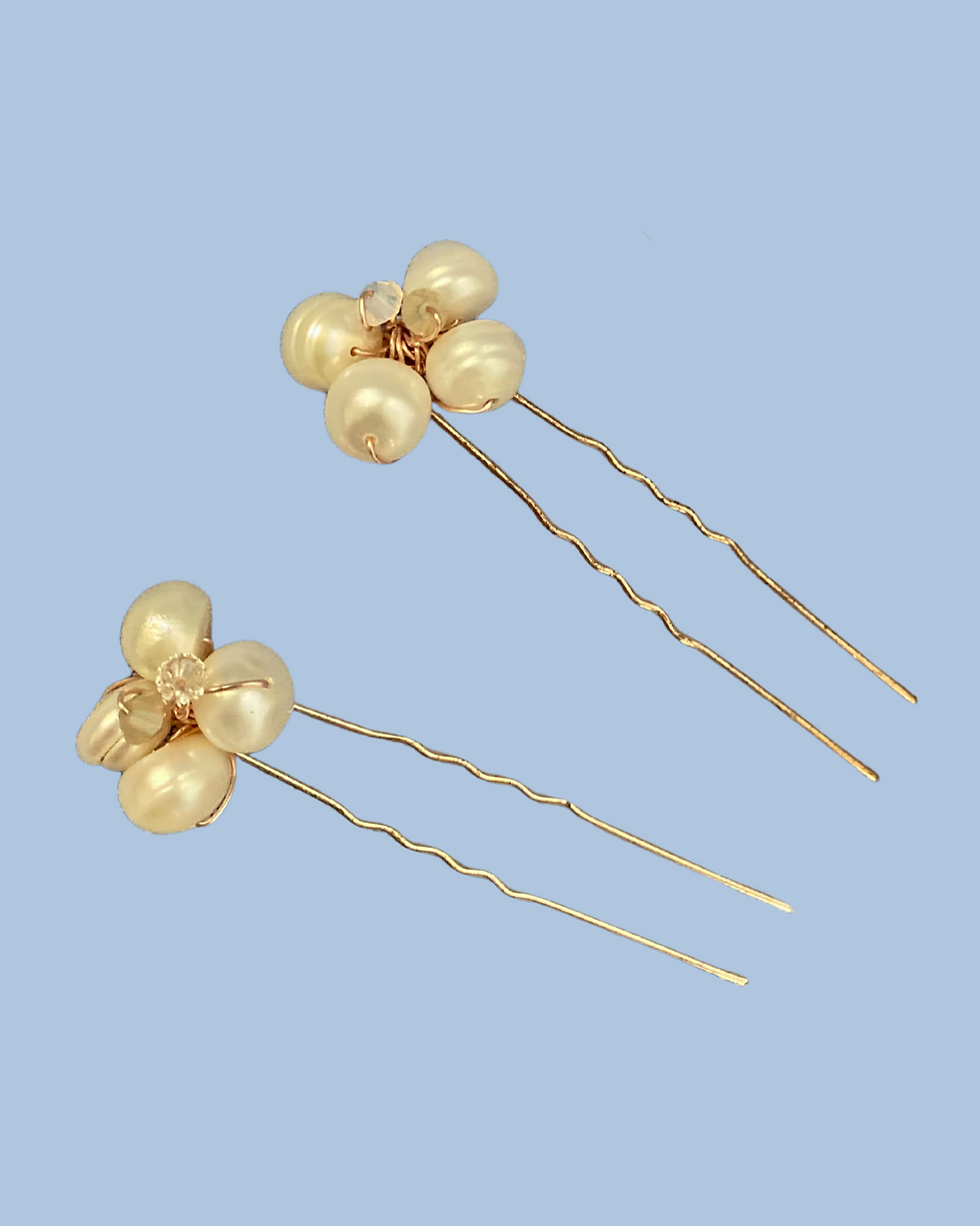 Thumbnail: *Sample* Freshwater Pearl Hair Pins, by Rose Red Bridal Designs