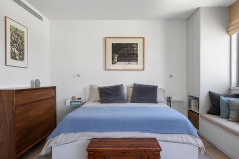 luxury interior design Jerusalem apartments | Primary bedroom suite