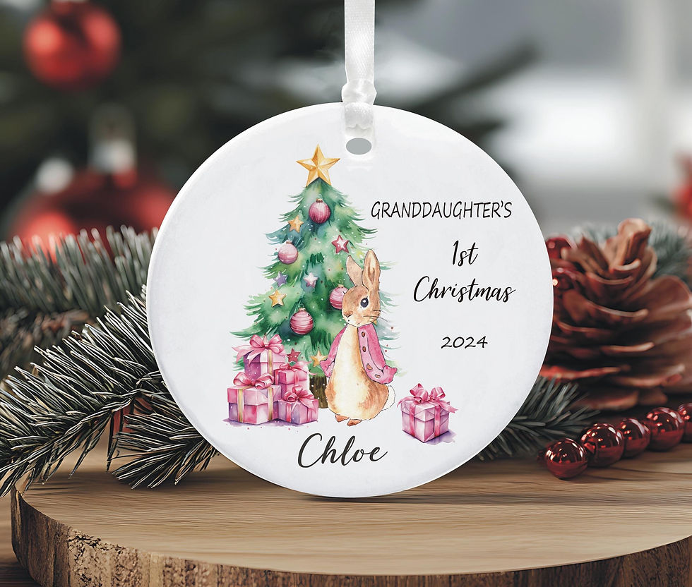 Thumbnail: Ceramic ornament for Granddaughter's 1st Christmas