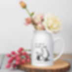 Jug vase illustrated with Winnie the Pooh Nana appreciation gift customised with grandchildren's names