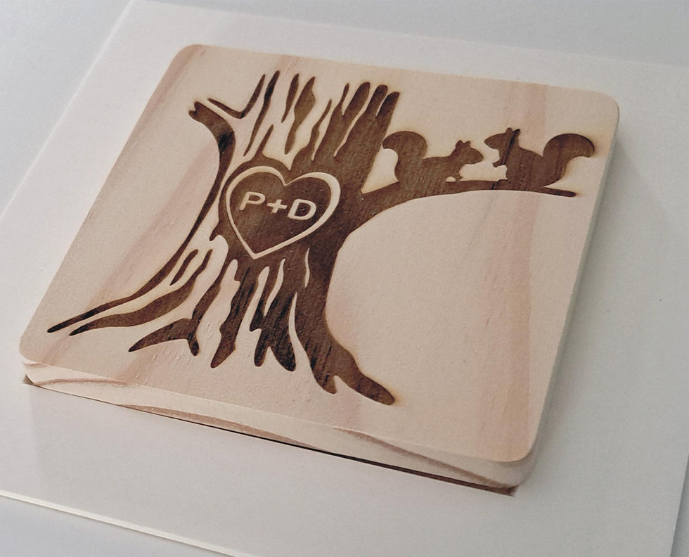 Thumbnail: Framed Engraved Squirrels & Initials Valentine's Day Wooden Plaque Gift