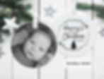 Baby's 1st Christmas personalised double sided ceramic tree bauble with photo on one side and text on the reverse