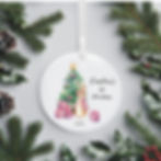 Personalised ceramic Christmas tree decoration for baby's first Christmas