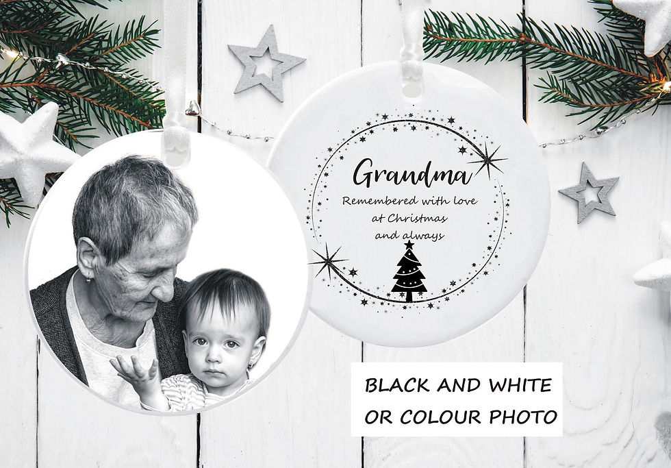 Thumbnail: In Loving Memory Photo Christmas Tree Bauble Tree Decoration