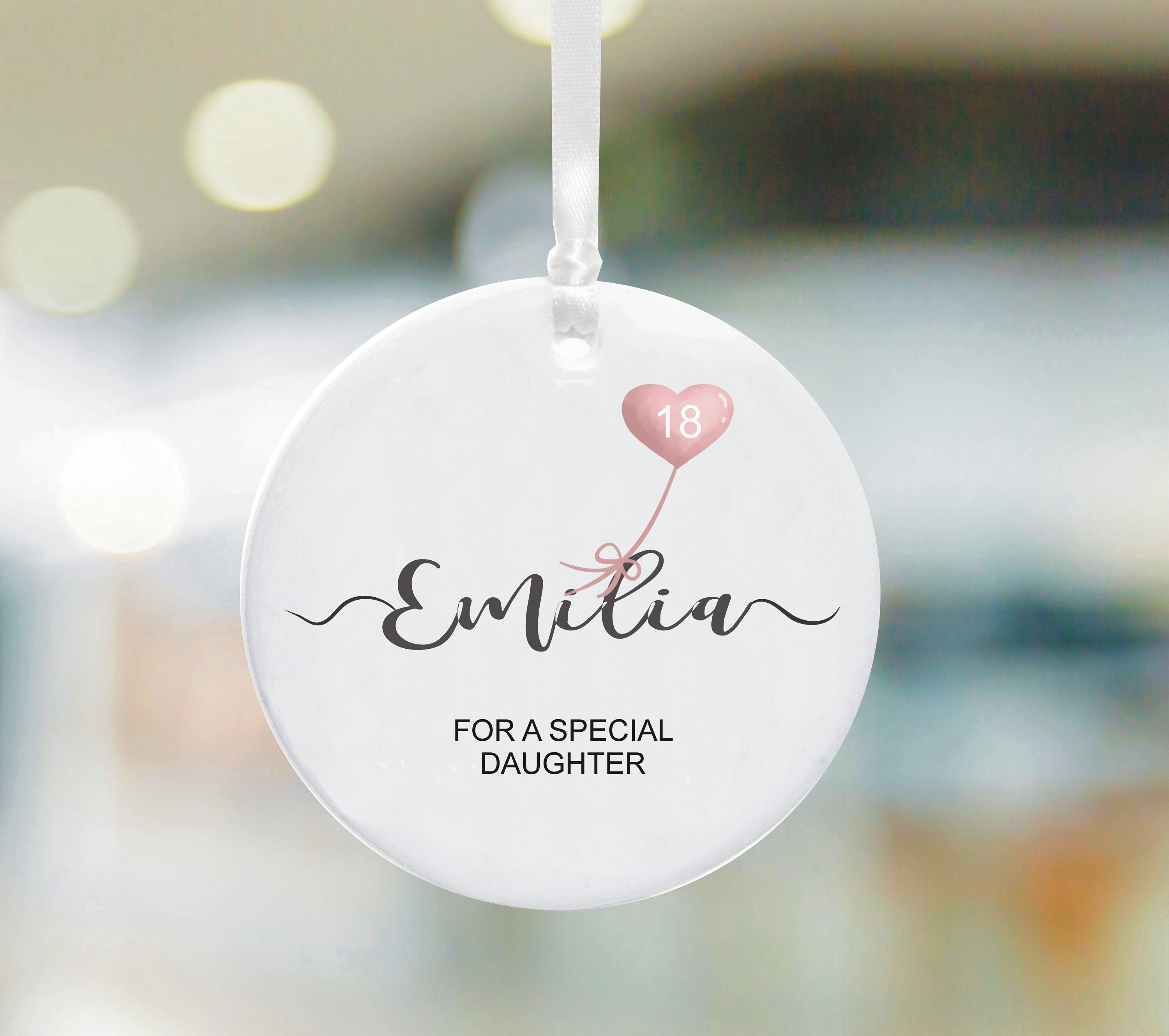 Pink Balloon Personalised Milestone 18th Birthday Ceramic Keepsake Gift