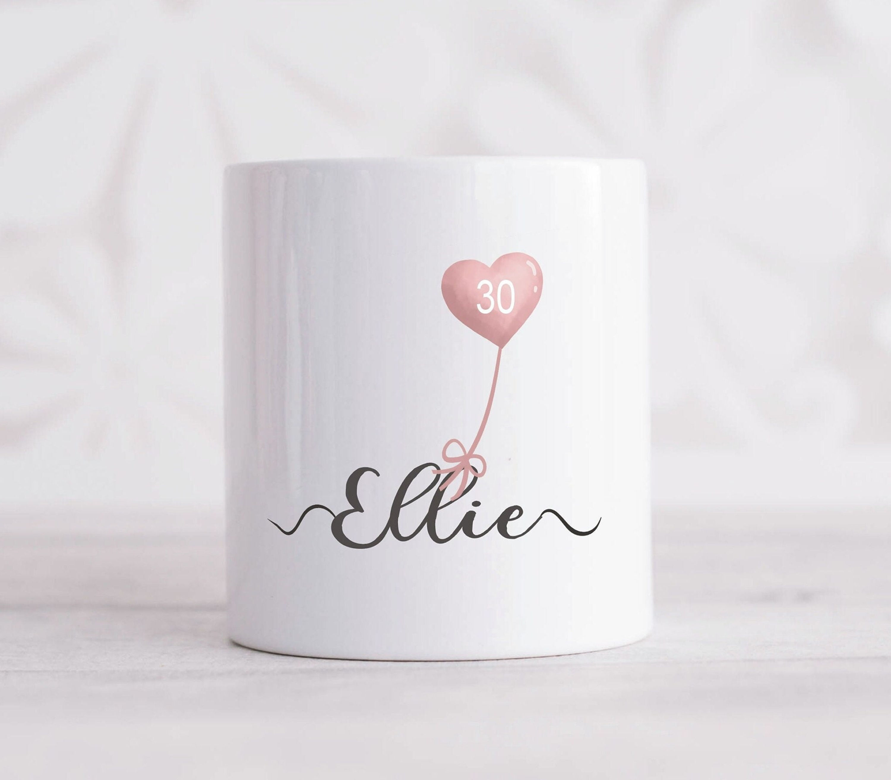 Personalised 30th Birthday Pink Balloon Ceramic Money Box Gift