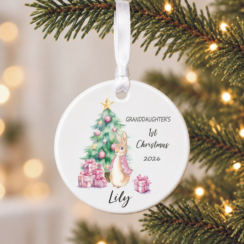 Granddaughter’s First Christmas Flopsy Bunny Hanging Christmas tree decoration