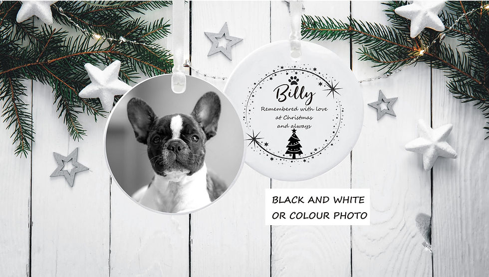 Thumbnail: Dog or Cat Memorial Christmas Photo Bauble Loving Memory Tree Decoration