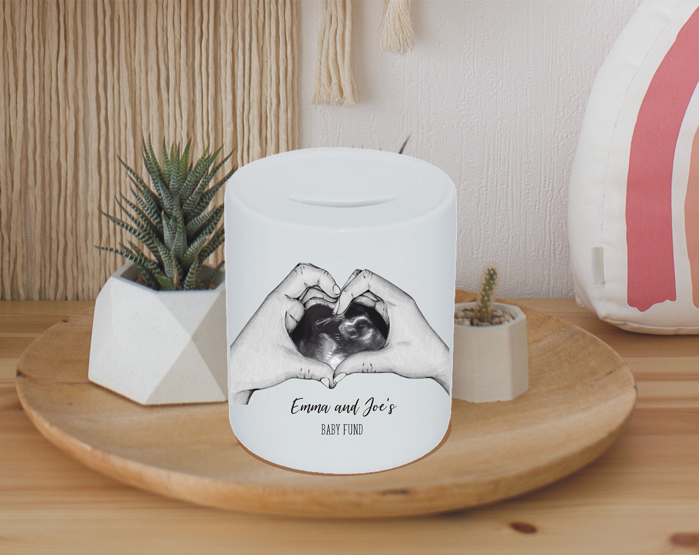 Personalised Baby Ultrasound Scan Ceramic Baby Fund Money Box