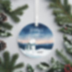 Round ceramic baby's 1st Christmas bauble personalised