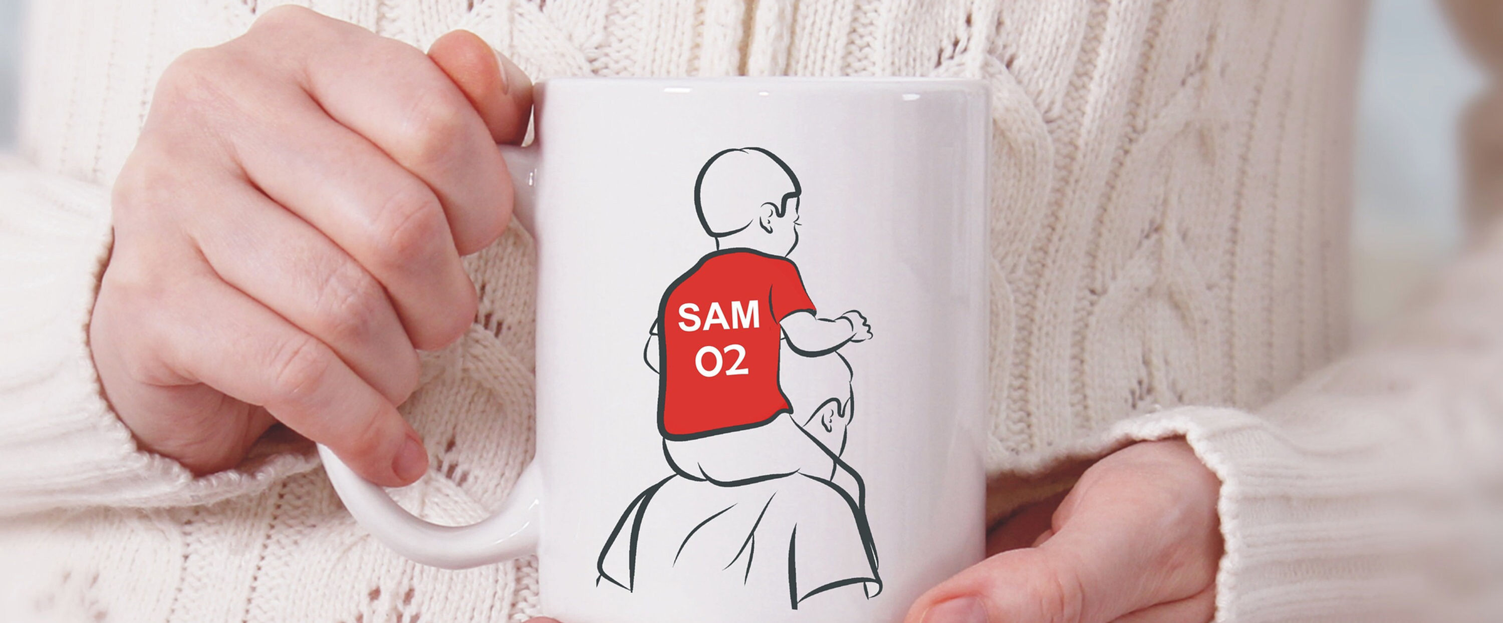 Dad Carrying Child Father's Day Football Club Shirt Personalised Mug