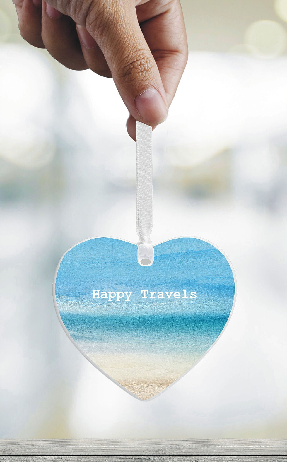 Thumbnail: Happy Travels' Ceramic Heart Keepsake Bon Voyage Friend Gift