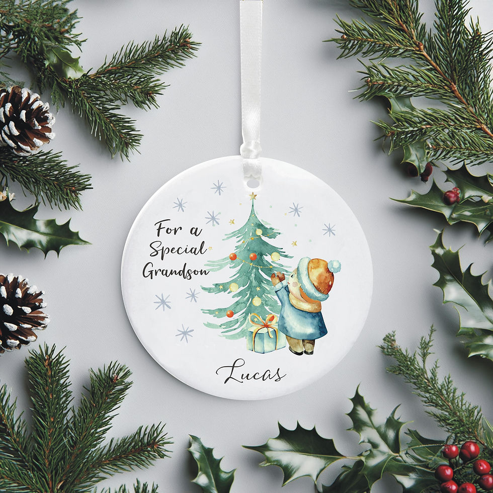 Thumbnail: Special Grandson Personalised Decorating The Christmas Tree Decoration