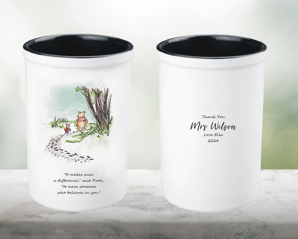 Thumbnail: Personalised Winnie The Pooh 'It Makes Such A Difference' Vase Teacher Gift