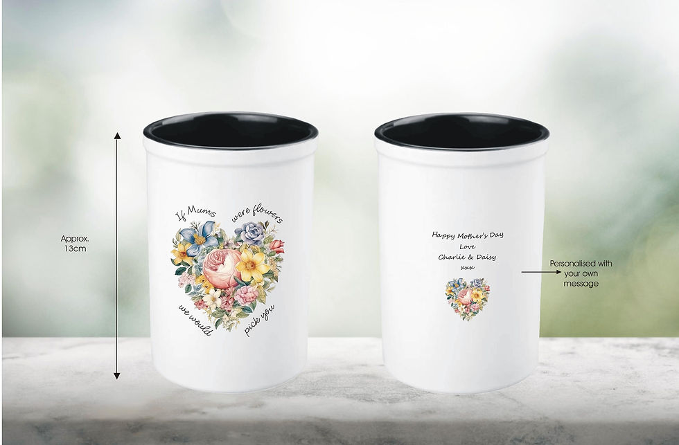 Thumbnail: If Mums Were Flowers I Would Pick You' Colourful Heart Bouquet Mother's Day Vase