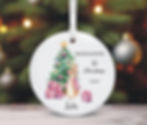 Personalised Ceramic Granddaughter's 1st Christmas Keepsake Bauble Gift
