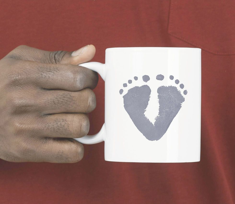Thumbnail: Baby Footprints Mug and Coaster Gift Set - Unique 1st Father's Day Gift