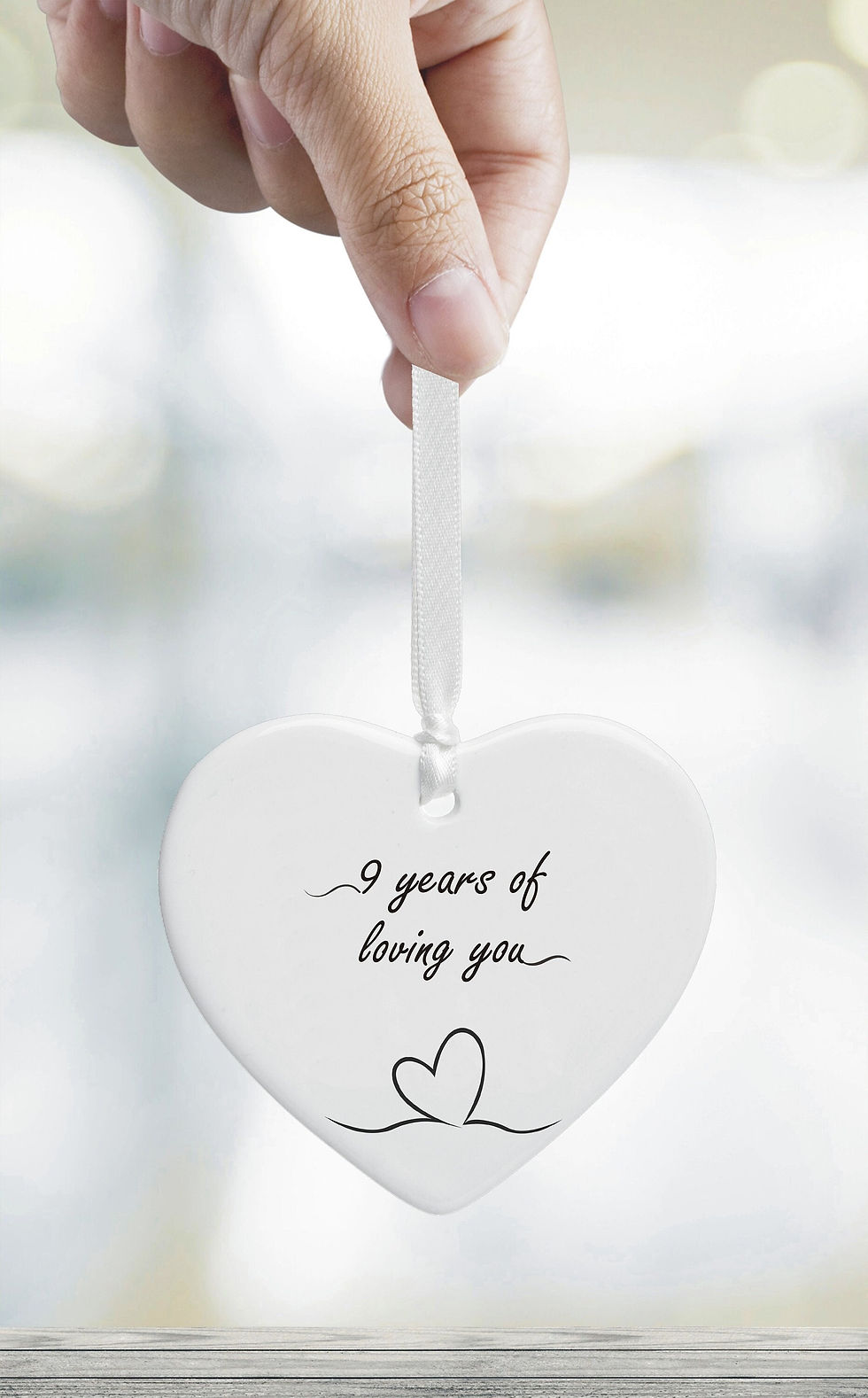 Thumbnail: 9 Years Of Loving You' Pottery 9th Wedding Anniversary Ceramic Heart Keepsake