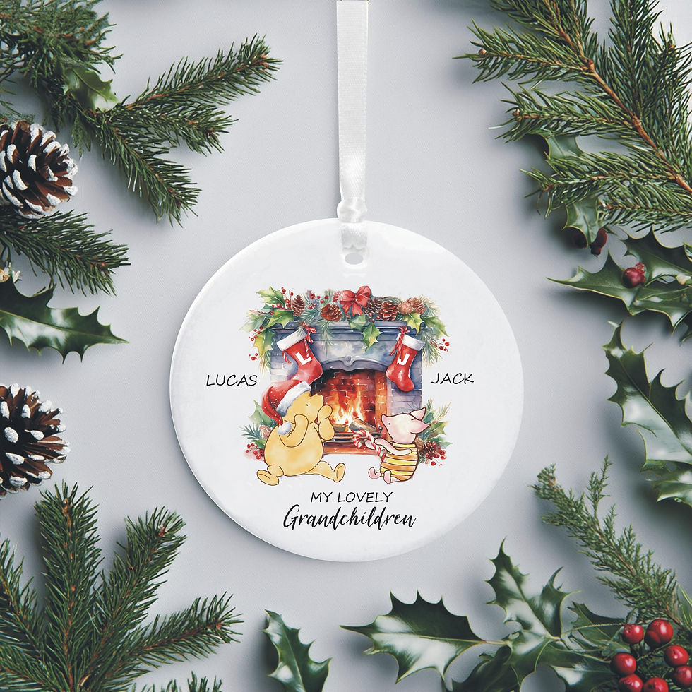 Thumbnail: Grandchildren Winnie The Pooh & Piglet Fireside Christmas Tree Decoration
